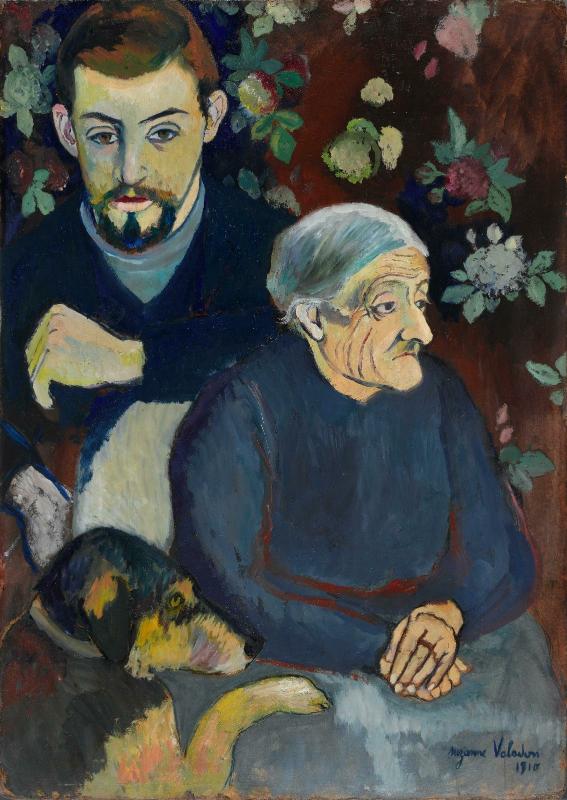 Maurice Utrillo, His Grandmother and His Dog (1910) Suzanne Valadon tablo - Dekolata