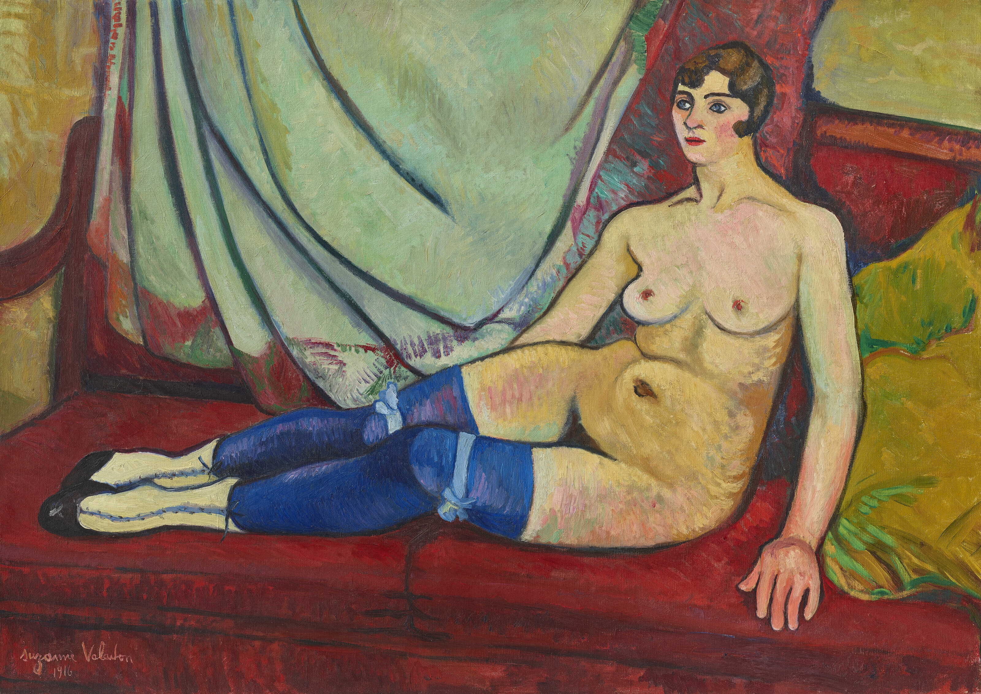Nude with Blue Stockings (1916) Suzanne Valadon tablo - Dekolata