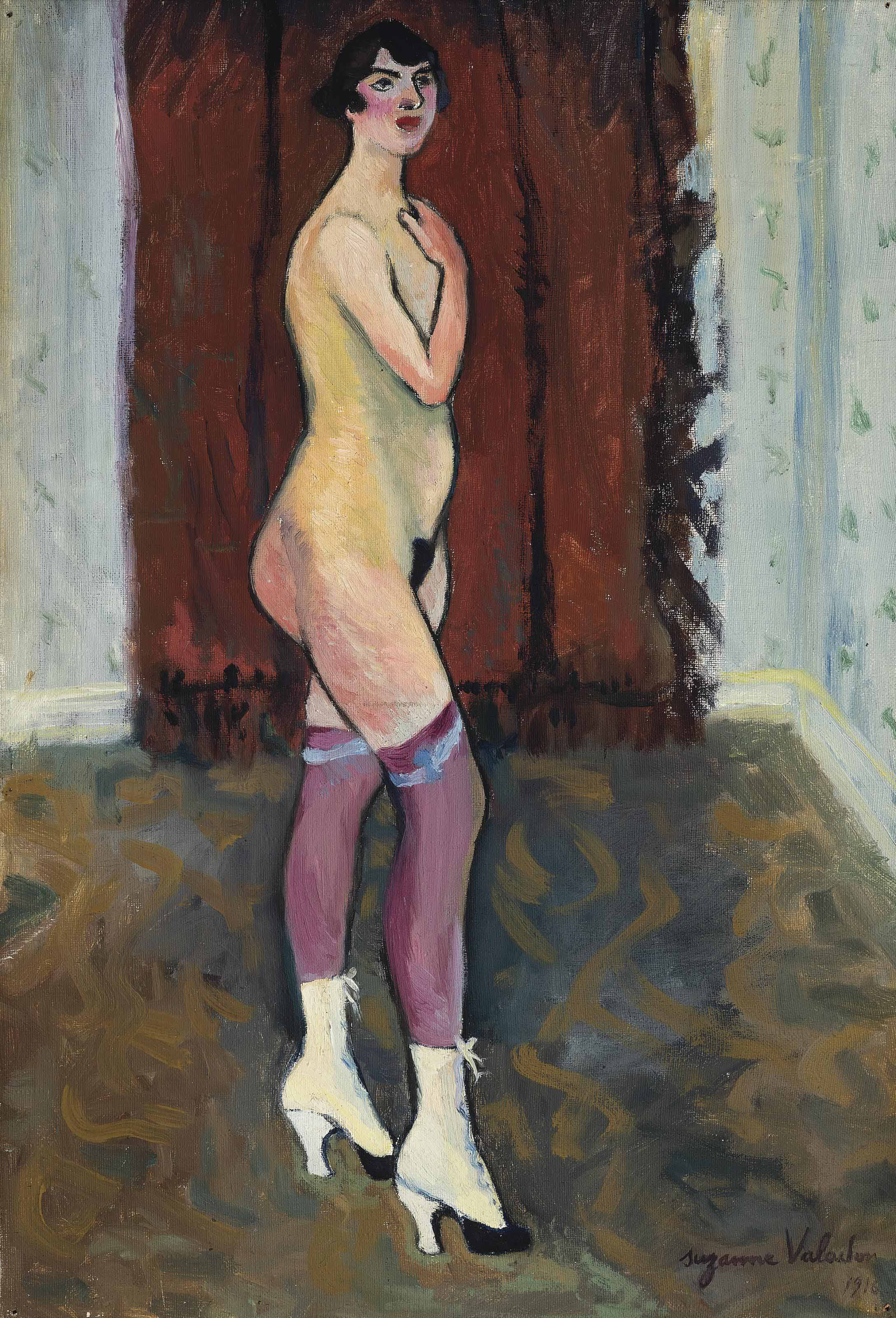 Nude with Boots (1916) Suzanne Valadon tablo - Dekolata