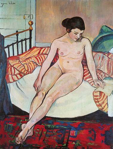Nude with a Striped Blanket (1922) Suzanne Valadon tablo - Dekolata