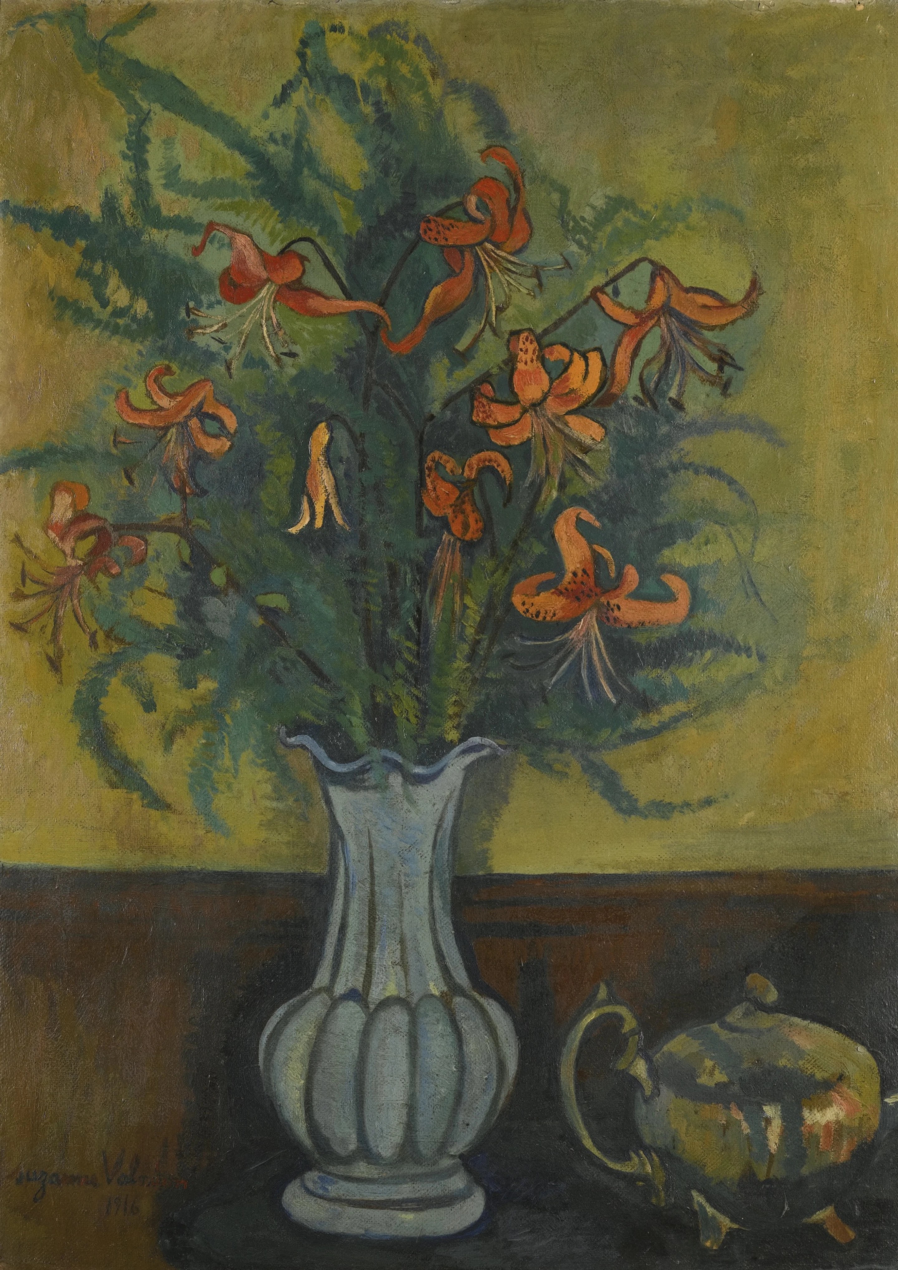 Vase of Flowers and Teapot (1916) Suzanne Valadon tablo - Dekolata