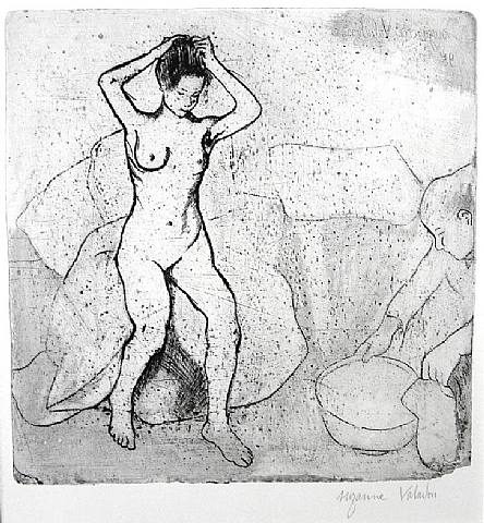 Woman Preparing for a Bath (1895) Suzanne Valadon tablo - Dekolata