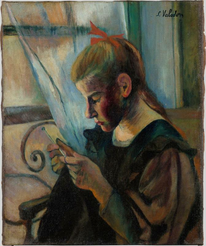 Young Girl Crocheting (1892) Suzanne Valadon tablo - Dekolata