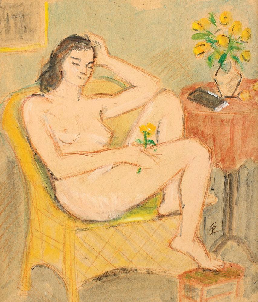 Nude in Chair Theodor Pallady tablo - Dekolata