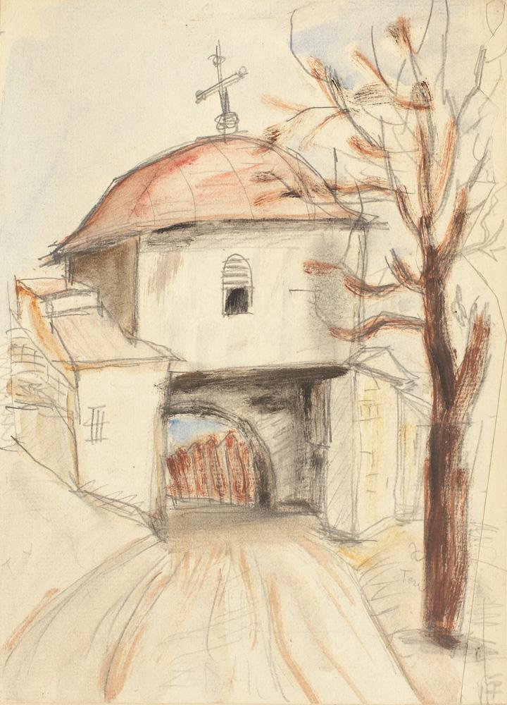 Târgoviște Monastery Bell Tower (1930) Theodor Pallady tablo - Dekolata
