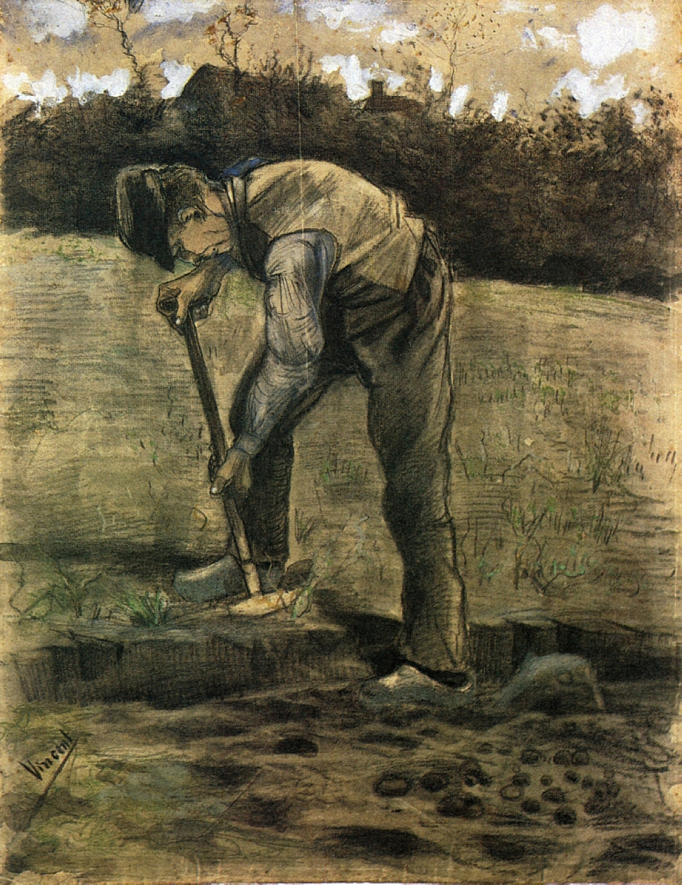 A Digger (1881) – Vincent van Gogh Tablo