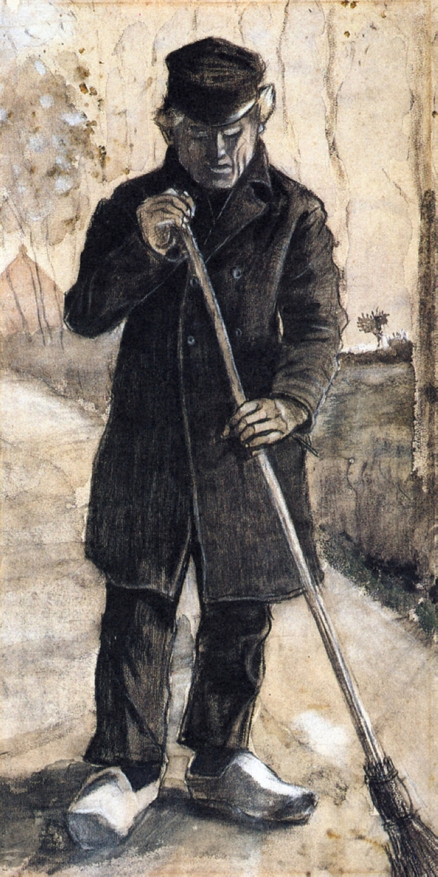 A Man with a Broom (1881) Vincent van Gogh tablo - Dekolata