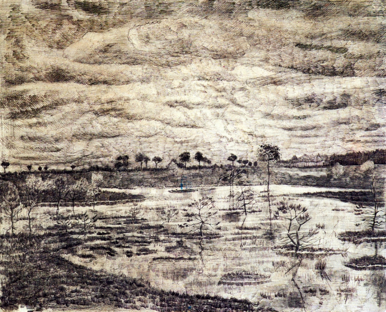 A Marsh (1881) Vincent van Gogh tablo - Dekolata