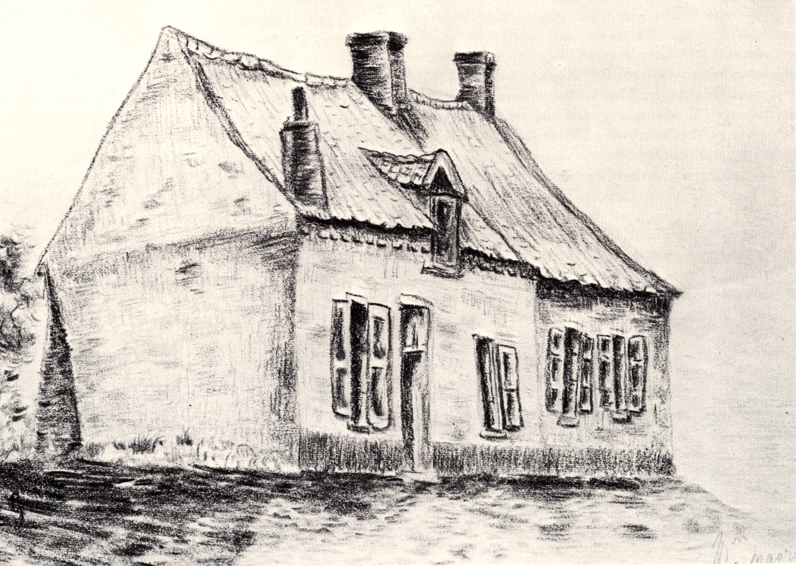 A house Magros (1879) Vincent van Gogh tablo - Dekolata