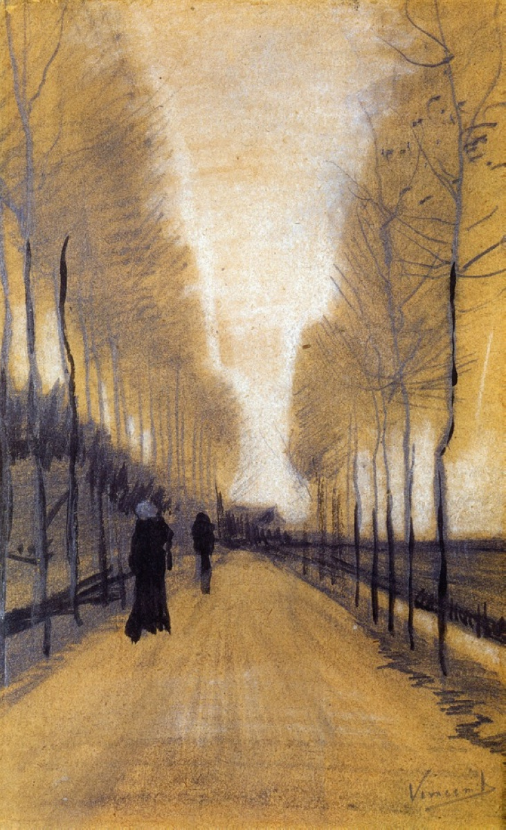 Alley Bordered by Trees (1884) Vincent van Gogh tablo - Dekolata