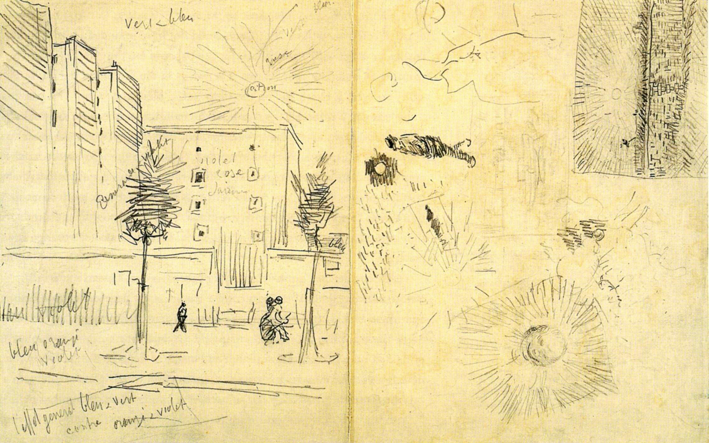 Apartment Blocks and Miscellaneous Studies (1887) Vincent van Gogh tablo - Dekolata