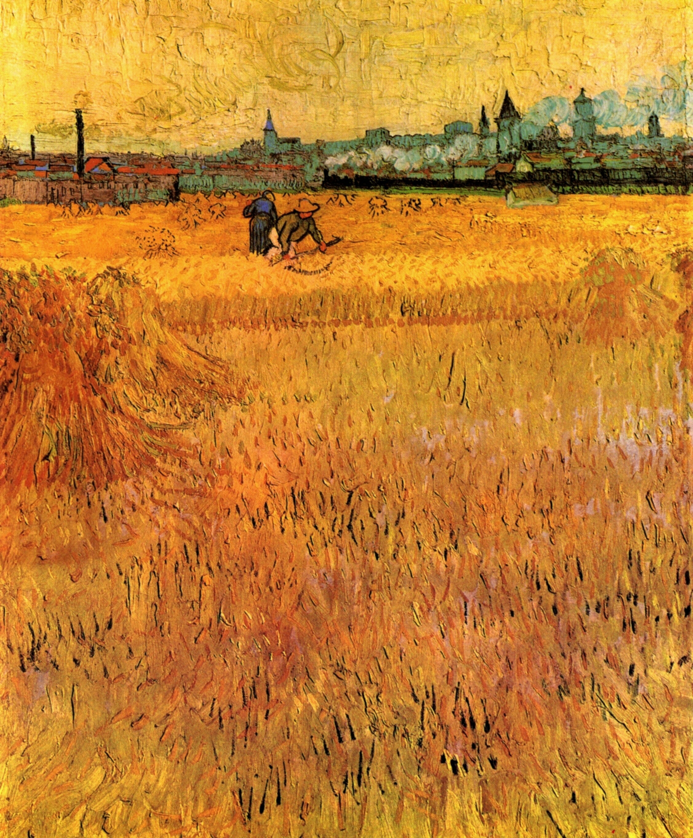 Arles View from the Wheat Fields (1888) – Vincent van Gogh Tablo