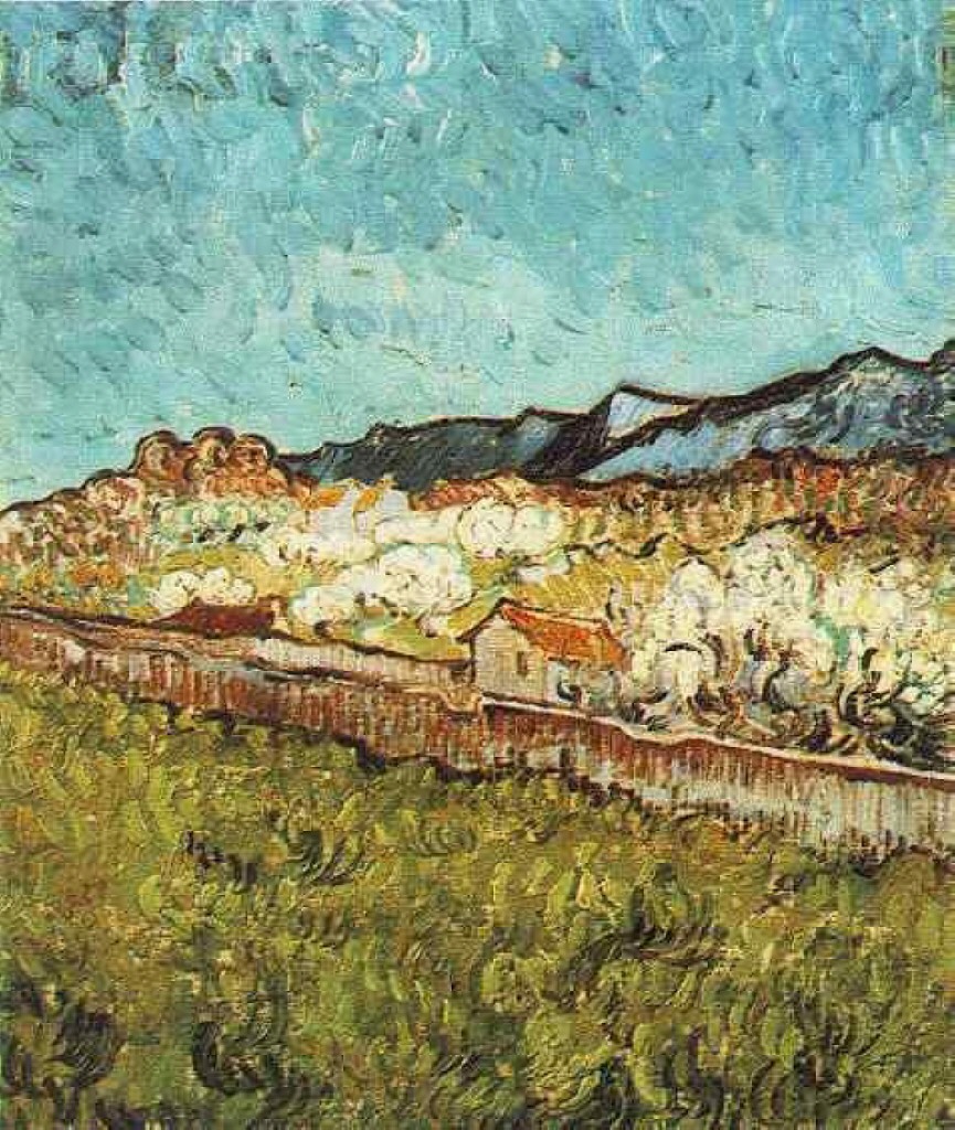 At the Foot of the Mountains (1889) Vincent van Gogh tablo - Dekolata