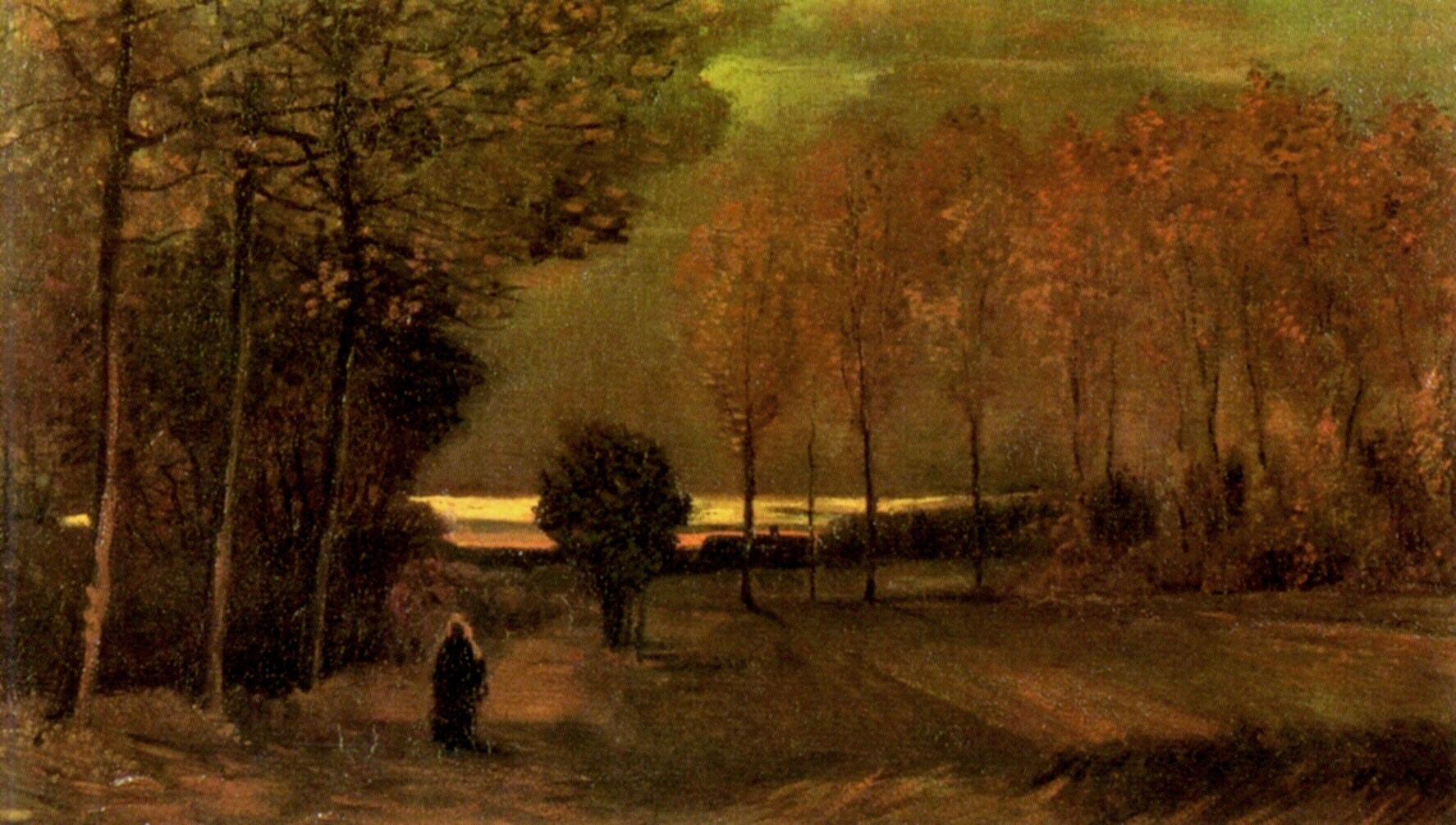 Autumn Landscape at Dusk (1885) Vincent van Gogh tablo - Dekolata