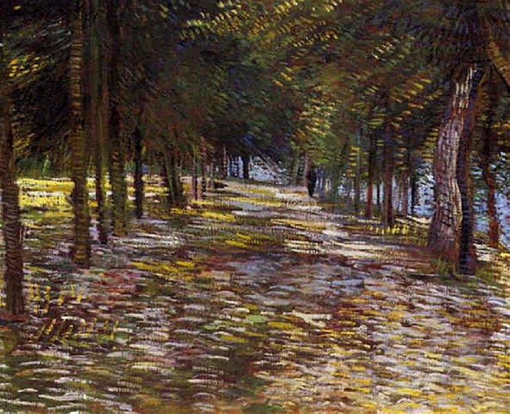 Avenue in Voyer d'Argenson Park at Asnieres (1887) Vincent van Gogh tablo - Dekolata