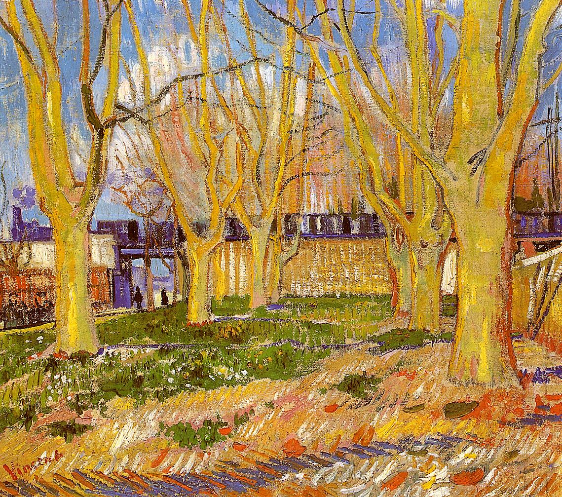 Avenue of Plane Trees near Arles Station (1888) Vincent van Gogh tablo - Dekolata