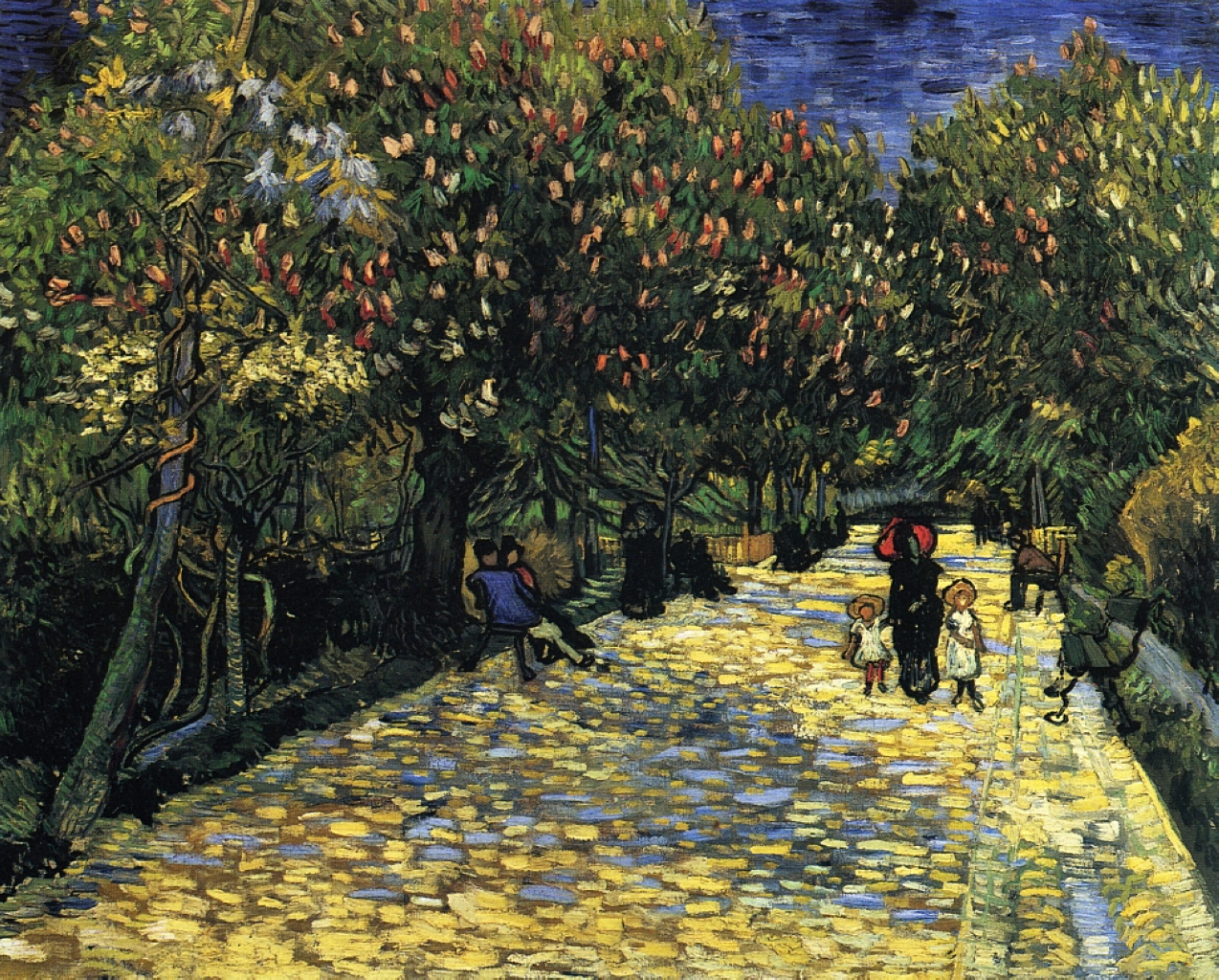 Avenue with Flowering Chestnut Trees at Arles (1889) Vincent van Gogh tablo - Dekolata