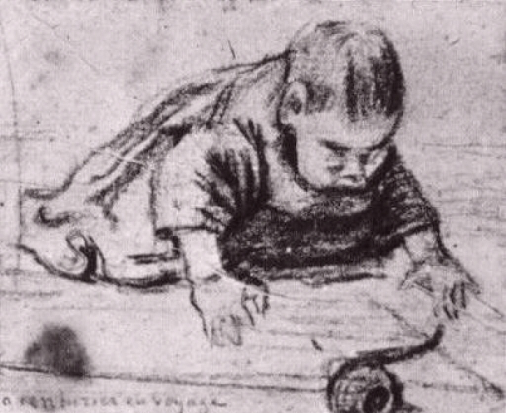 Baby Crawling (1883) Vincent van Gogh tablo - Dekolata