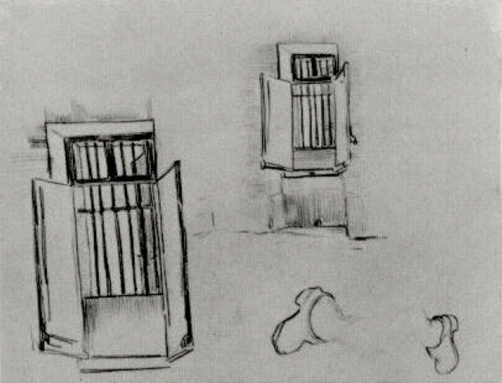 Barred Windows (1889) Vincent van Gogh tablo - Dekolata