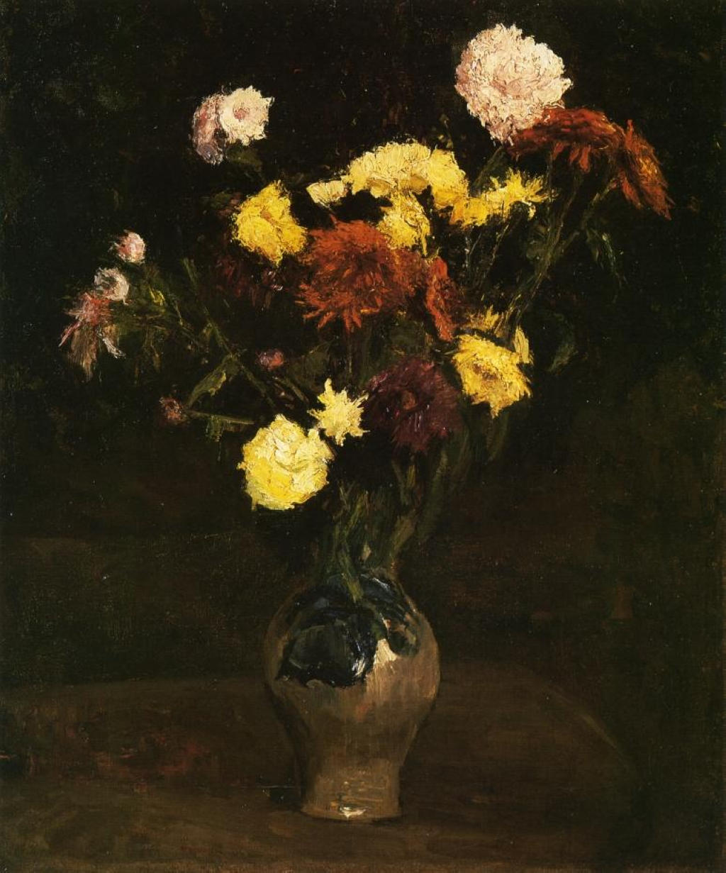 Basket of Carnations and Zinnias (1886) – Vincent van Gogh Tablo