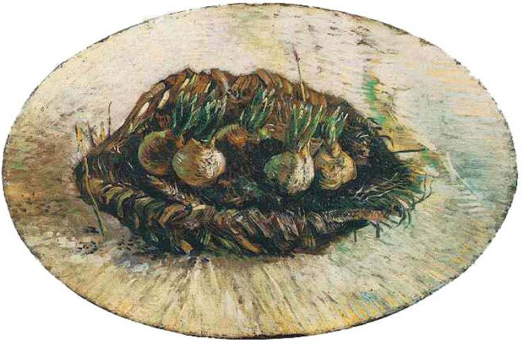 Basket of Sprouting Bulbs (1887) Vincent van Gogh tablo - Dekolata