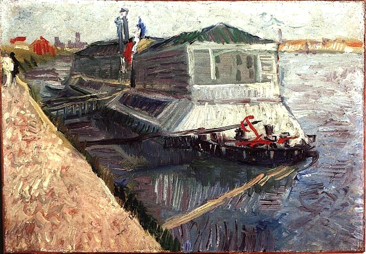 Bathing Float on the Seine at Asnieres (1887) Vincent van Gogh tablo - Dekolata