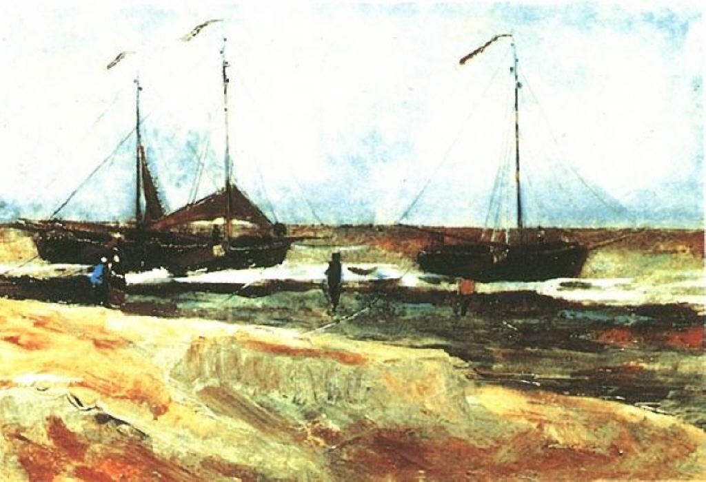 Beach at Scheveningen in Calm Weather (1882) Vincent van Gogh tablo - Dekolata