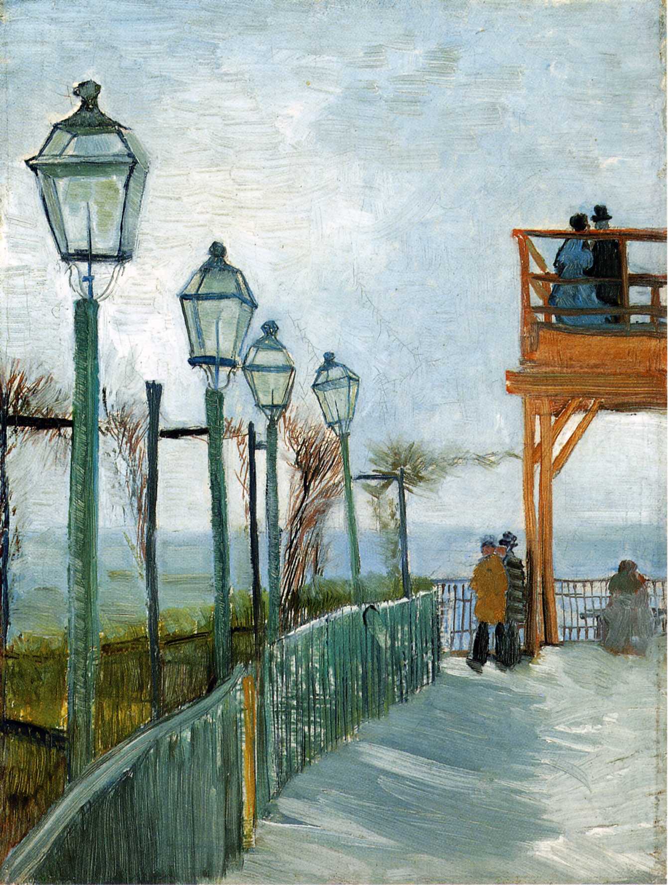 Belvedere Overlooking Montmartre (1886) Vincent van Gogh tablo - Dekolata