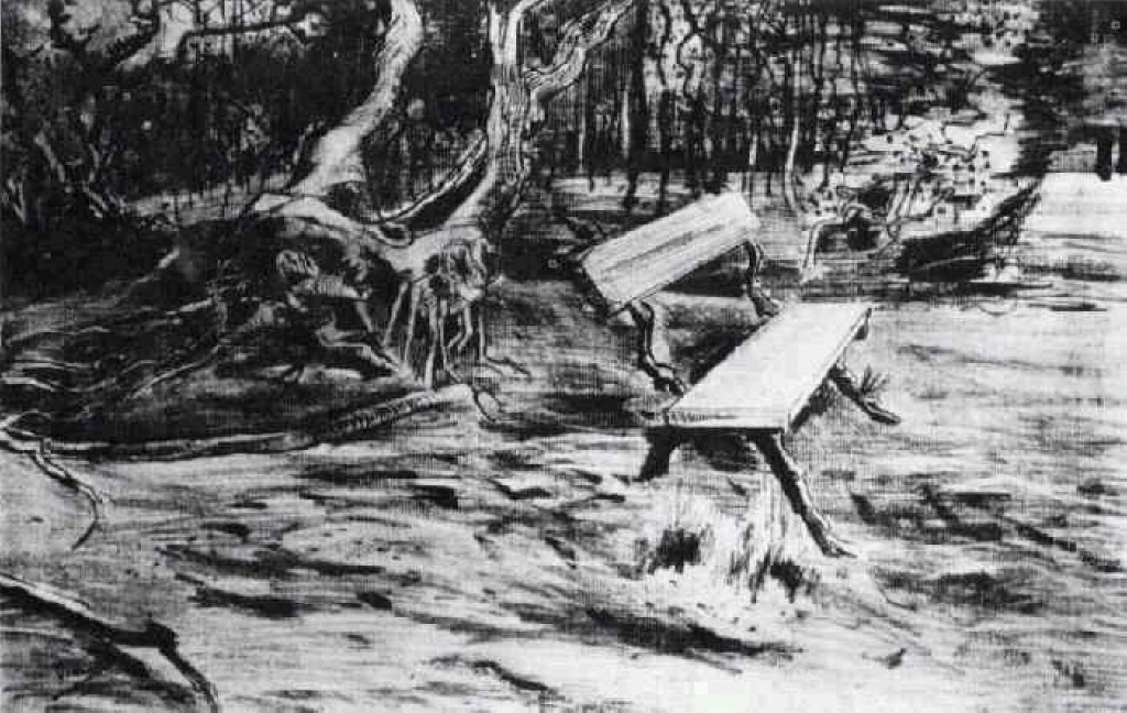 Bench in a Wood (1882) Vincent van Gogh tablo - Dekolata