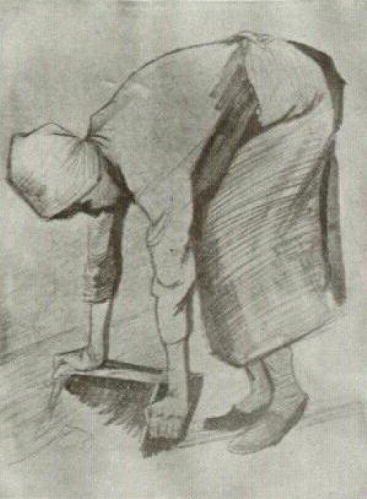 Bending Woman (1882) – Vincent van Gogh Tablo