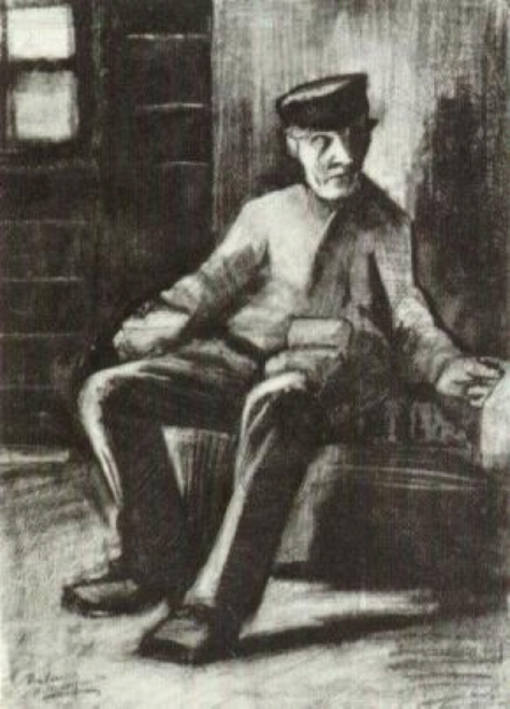 Blind Man Sitting in Interior (1883) Vincent van Gogh tablo - Dekolata