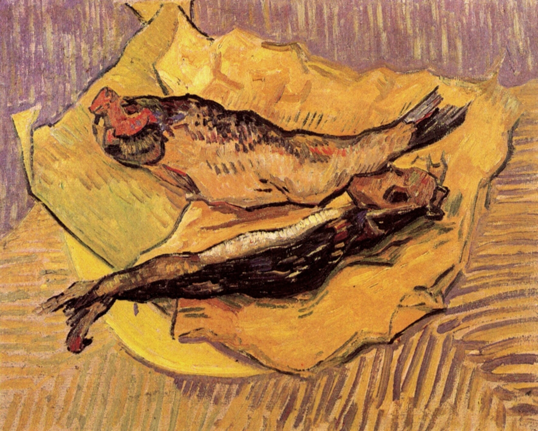 Bloaters on a Piece of Yellow Paper (1889) – Vincent van Gogh Tablo