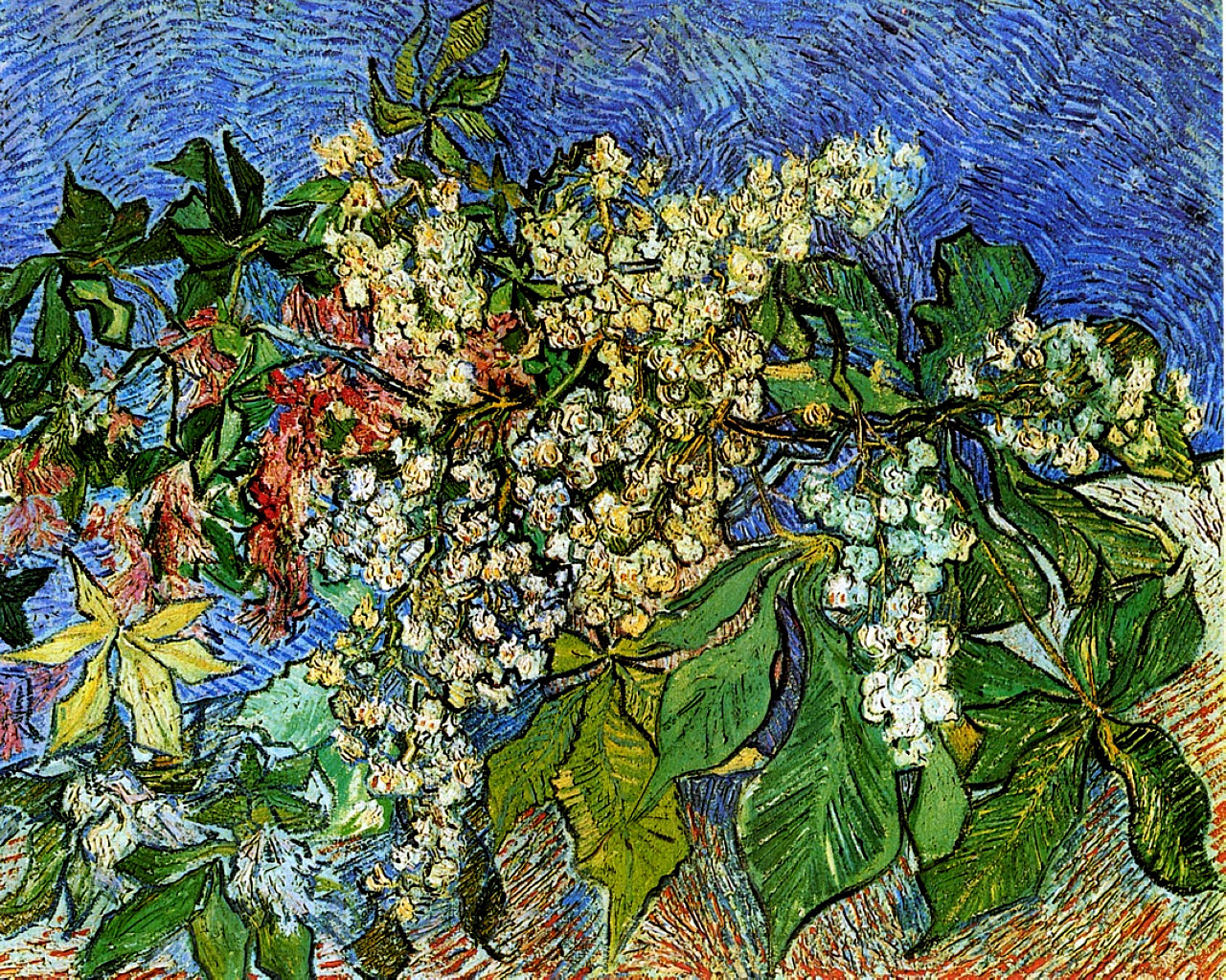 Blossoming Chestnut Branches (1890) Vincent van Gogh tablo - Dekolata