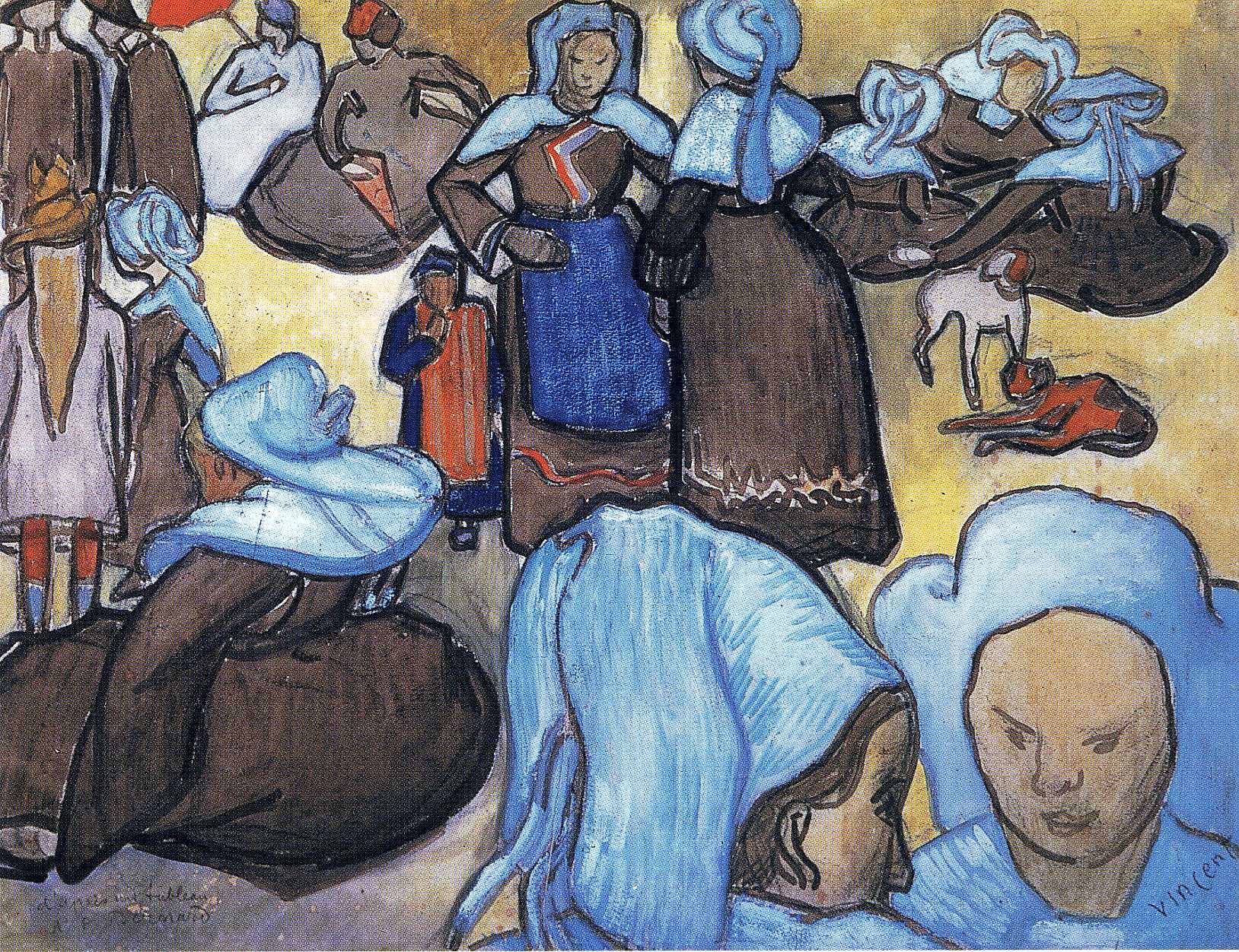 Breton Women (1888) – Vincent van Gogh Tablo