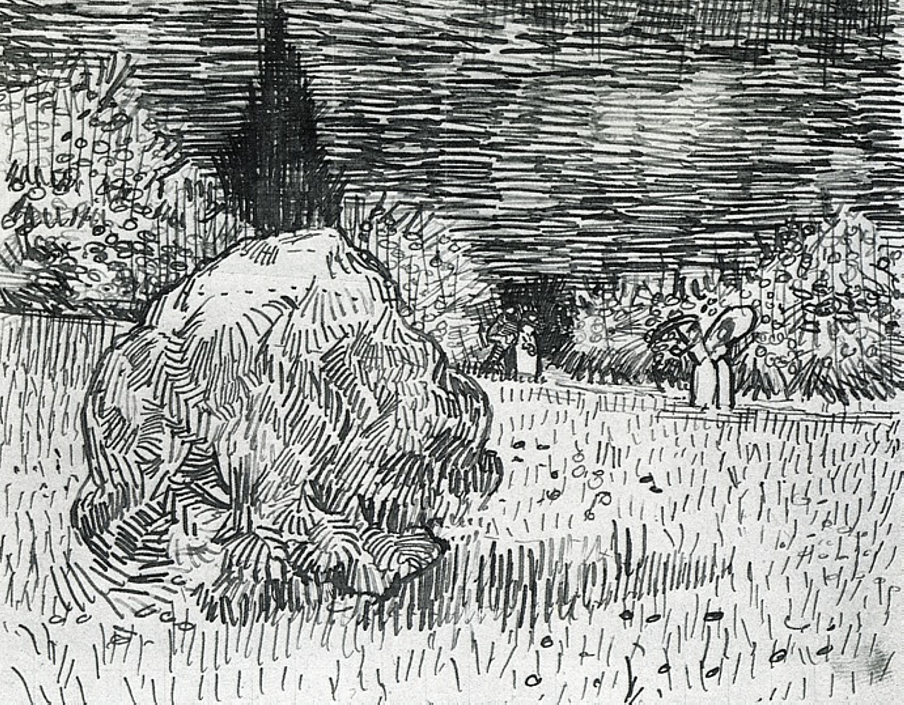 Bush in the Park at Arles (1888) Vincent van Gogh tablo - Dekolata
