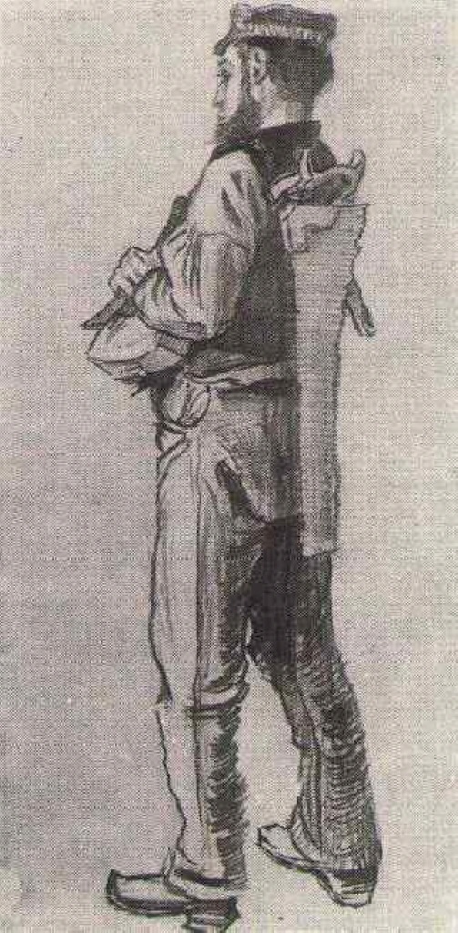 Carpenter, Seen from the Back (1882) Vincent van Gogh tablo - Dekolata