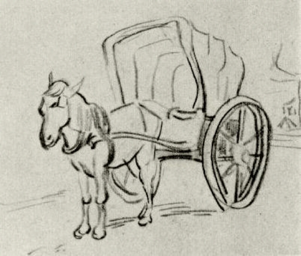 Carriage (1890) Vincent van Gogh tablo - Dekolata