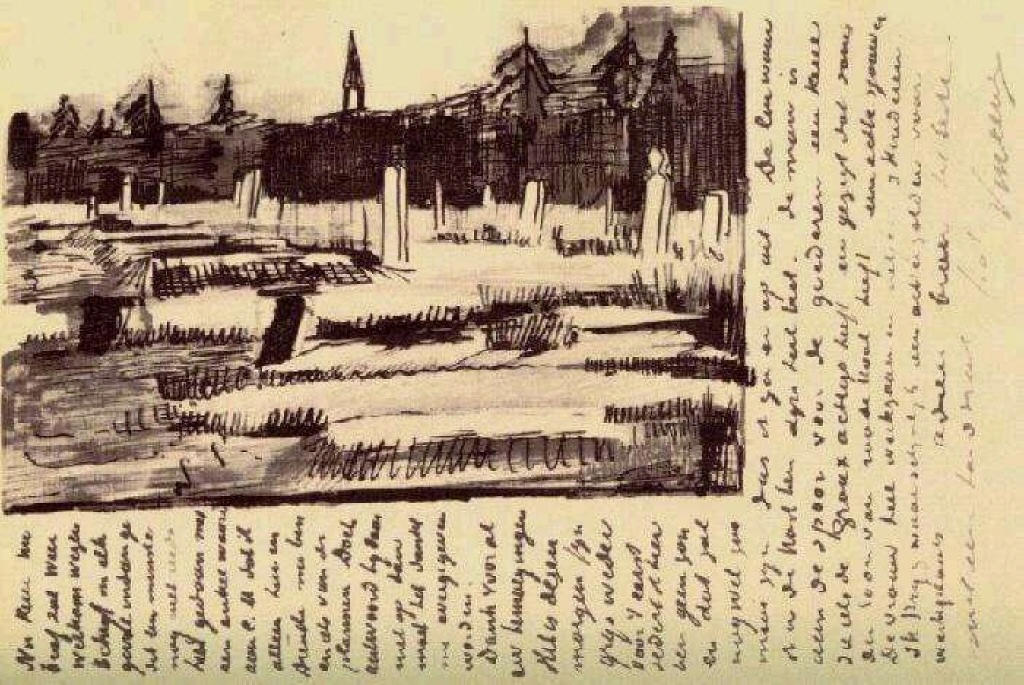Cemetery (1883) Vincent van Gogh tablo - Dekolata