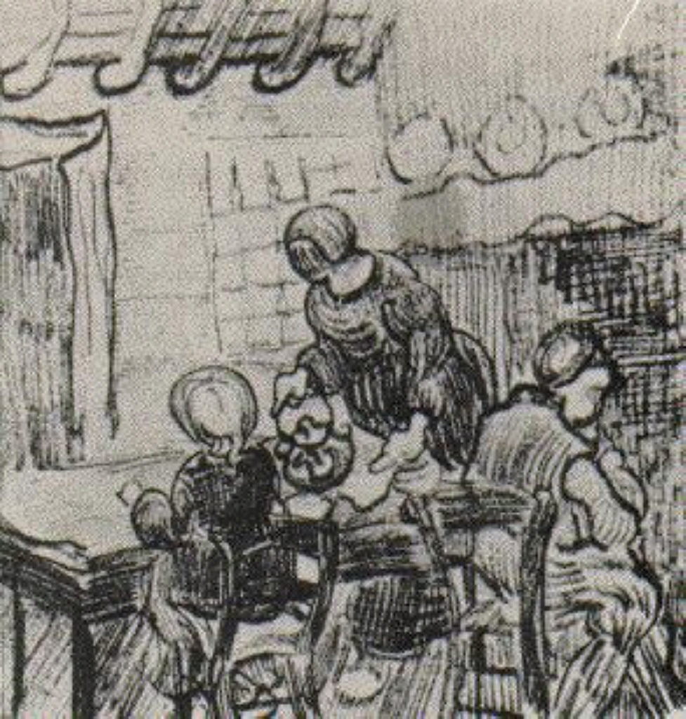 Child and Woman Pouring Coffee (1890) Vincent van Gogh tablo - Dekolata