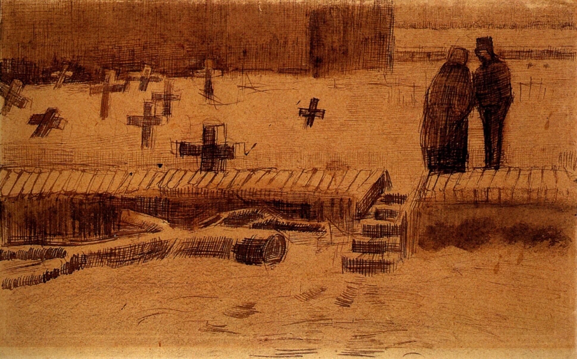 Churchyard in Winter (1883) Vincent van Gogh tablo - Dekolata