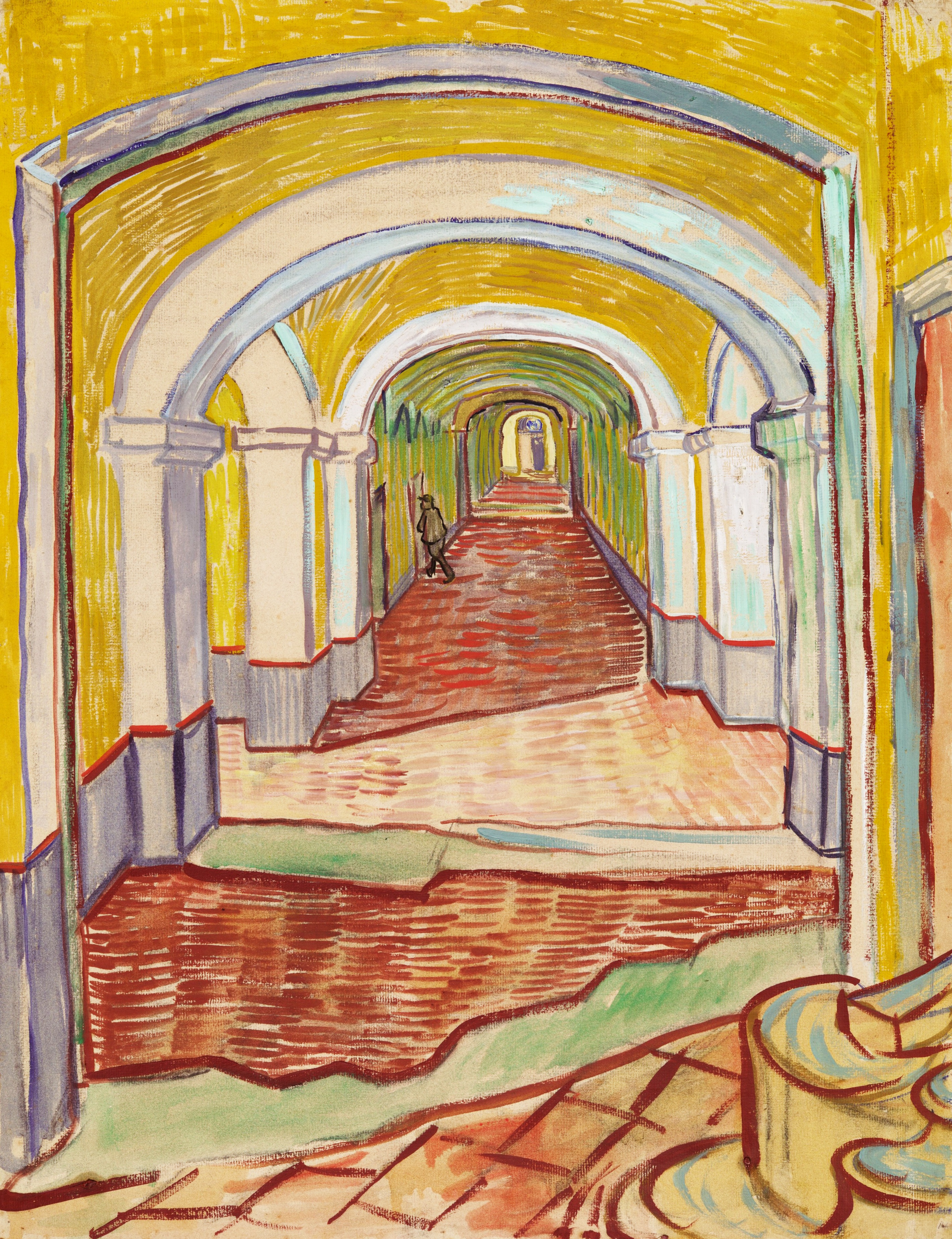 Corridor in the asylum (1889) – Vincent van Gogh Tablo