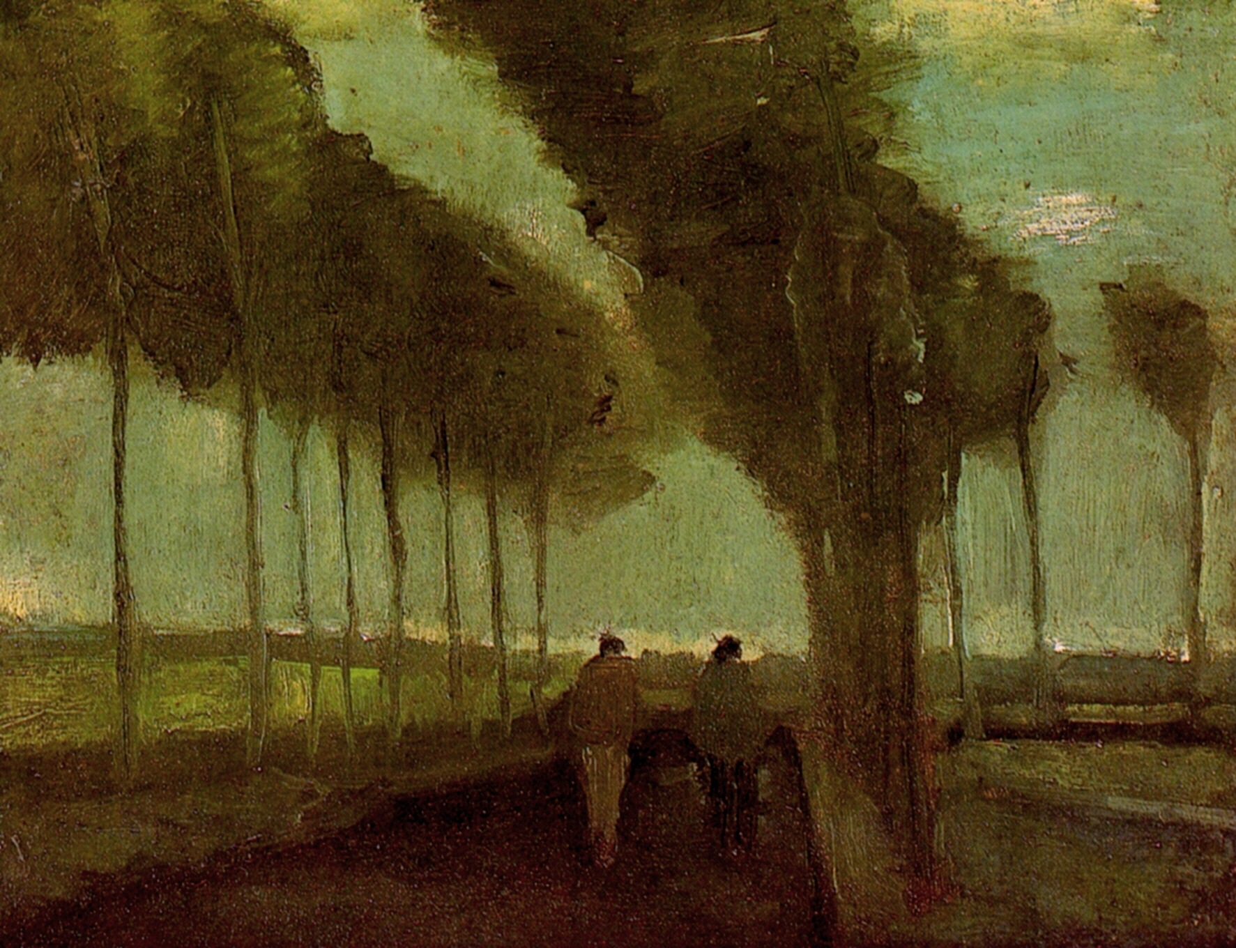 Country Lane with Two Figures (1885) Vincent van Gogh tablo - Dekolata