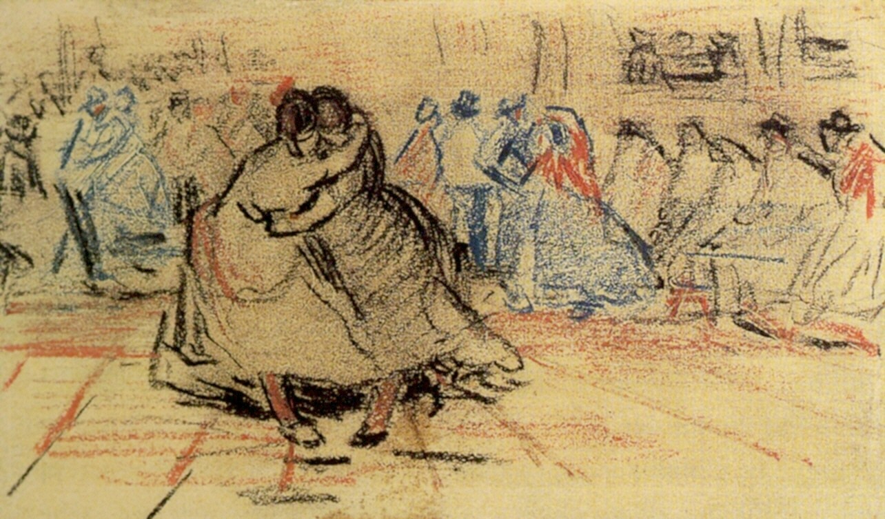 Couple Dancing (1885) Vincent van Gogh tablo - Dekolata