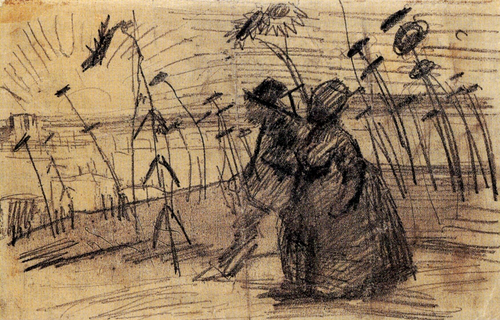 Couple Out for a Stroll (1887) Vincent van Gogh tablo - Dekolata
