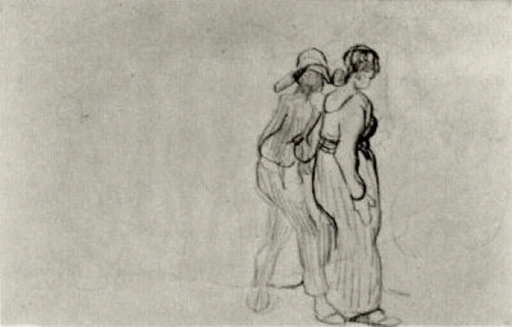 Couple Walking (1890) Vincent van Gogh tablo - Dekolata