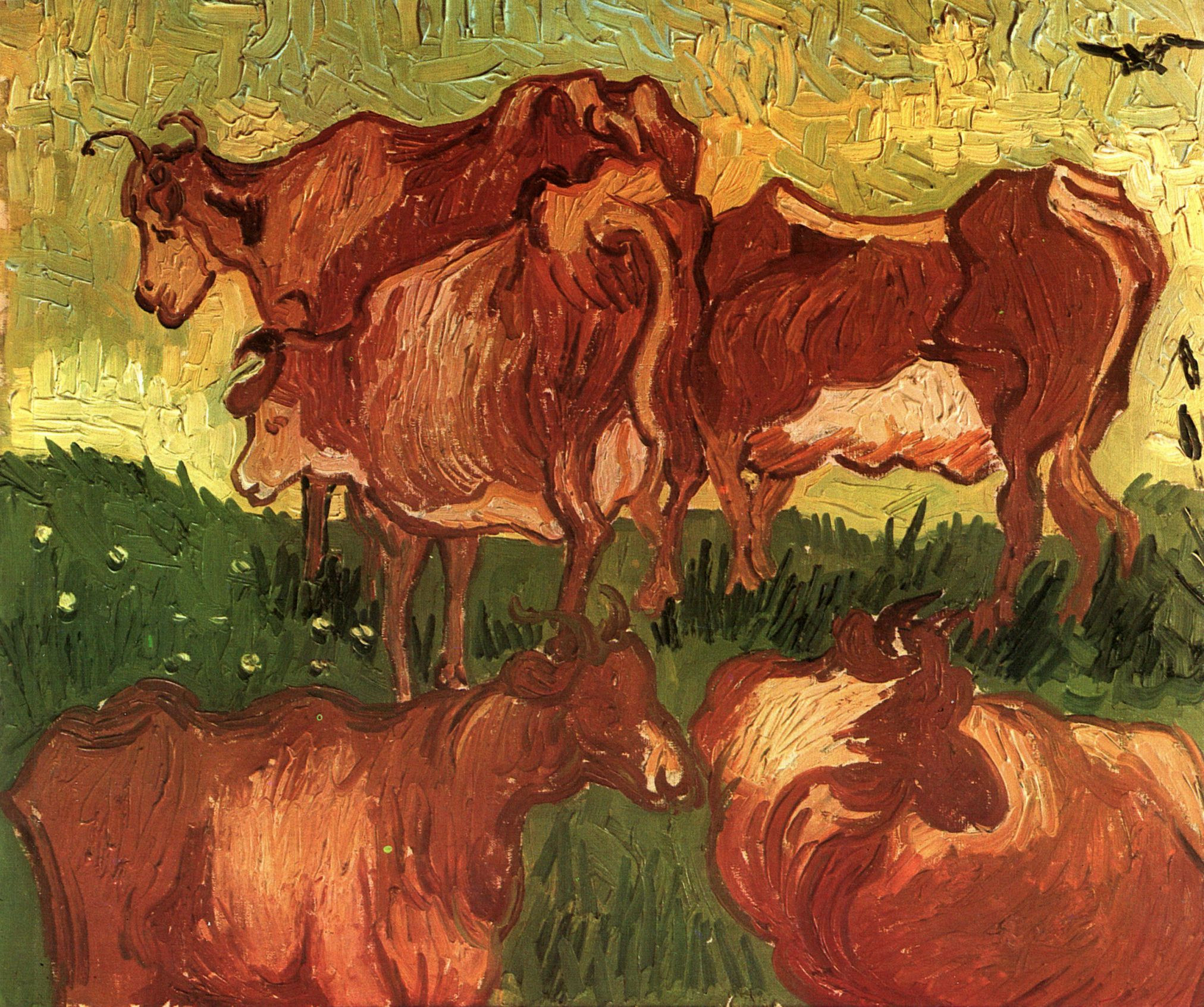 Cows (1890) – Vincent van Gogh Tablo