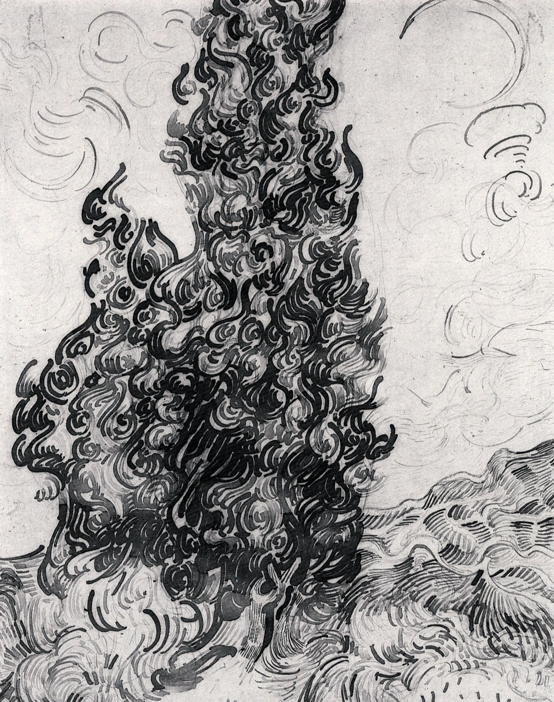 Cypresses (1889) Vincent van Gogh tablo - Dekolata