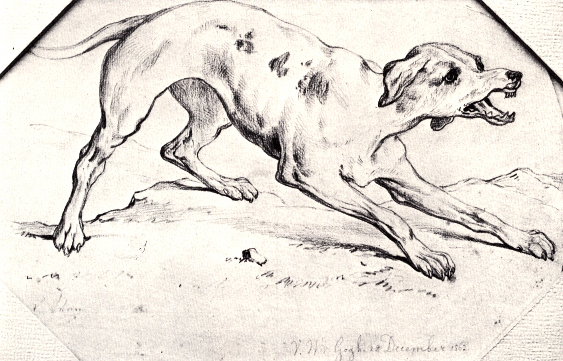 Dog (1862) Vincent van Gogh tablo - Dekolata
