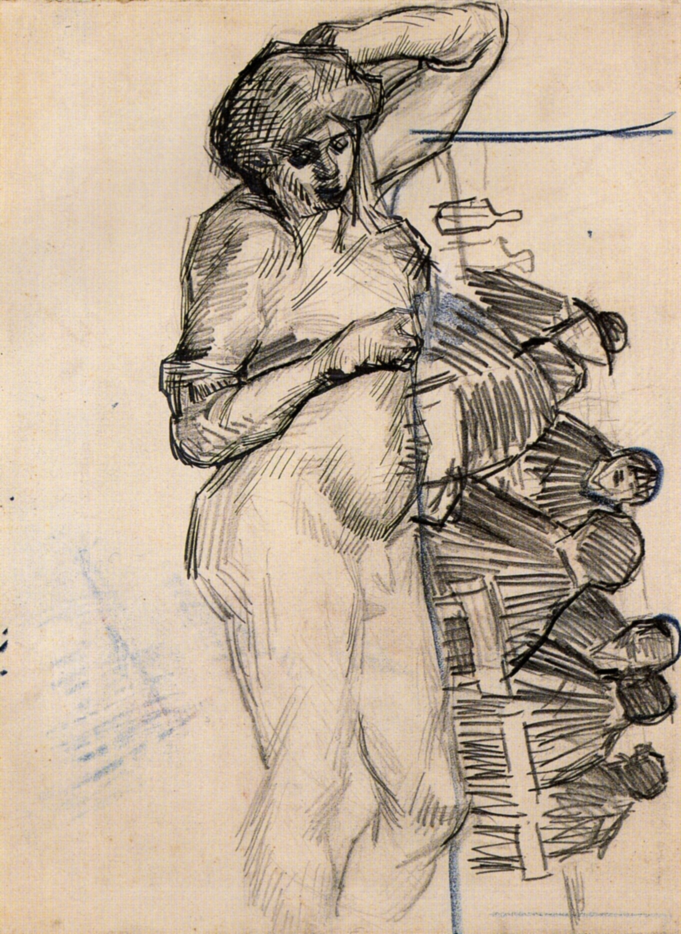 Dying Slave and Figures at a Table (1887) Vincent van Gogh tablo - Dekolata