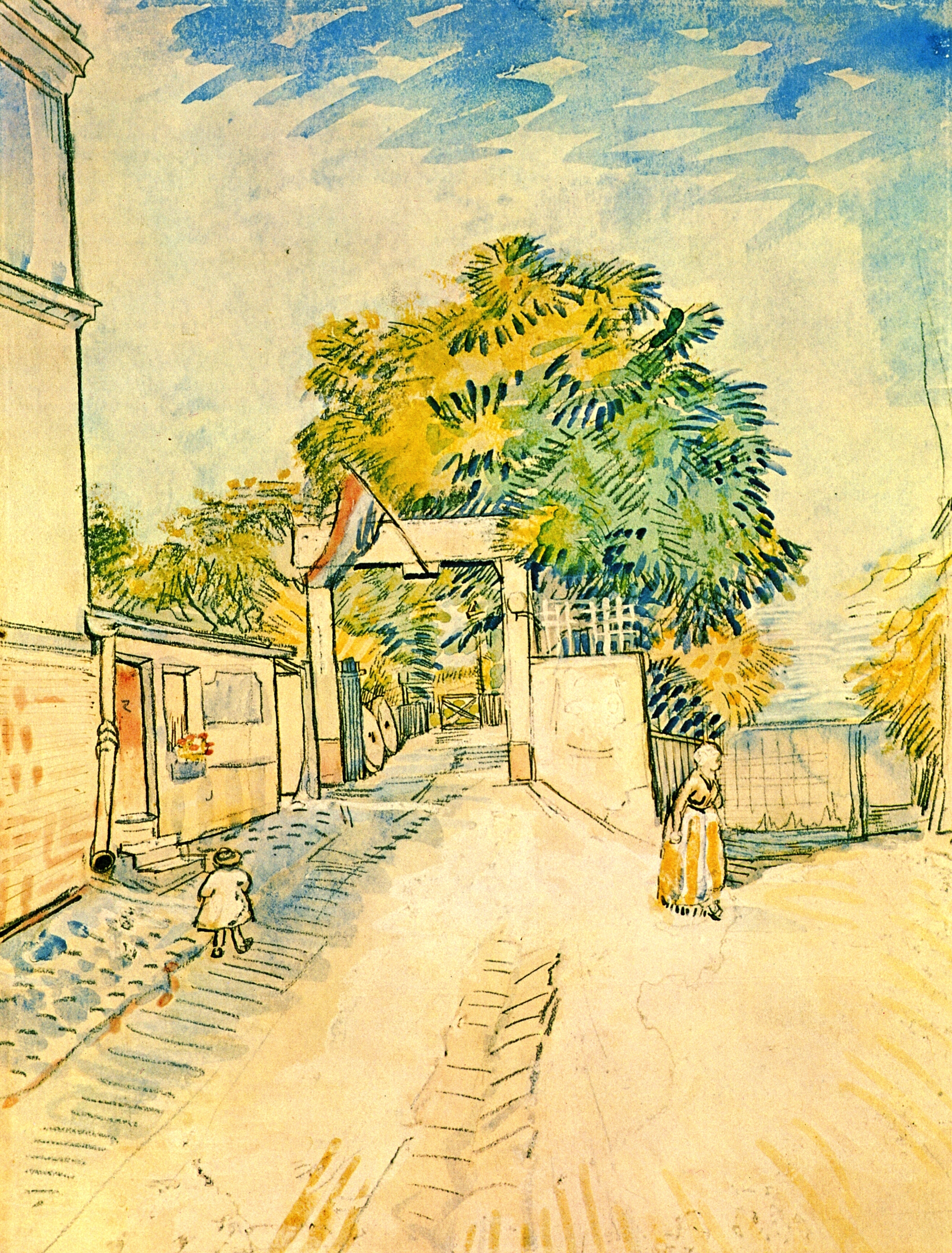 Entrance to the Moulin de la Galette (1887) Vincent van Gogh tablo - Dekolata